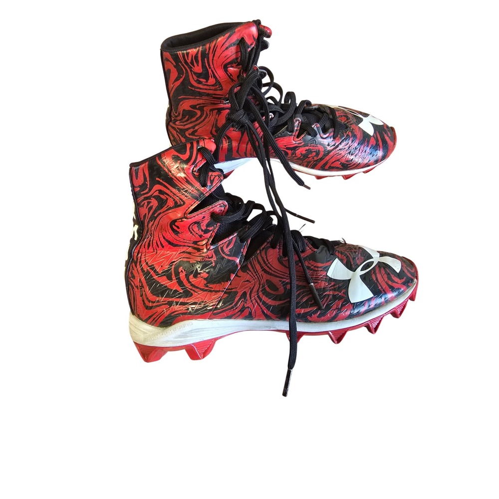 Under Armour Highlight MC Youth Football Cleats Red Black Swirl 1289779-061 3.5Y